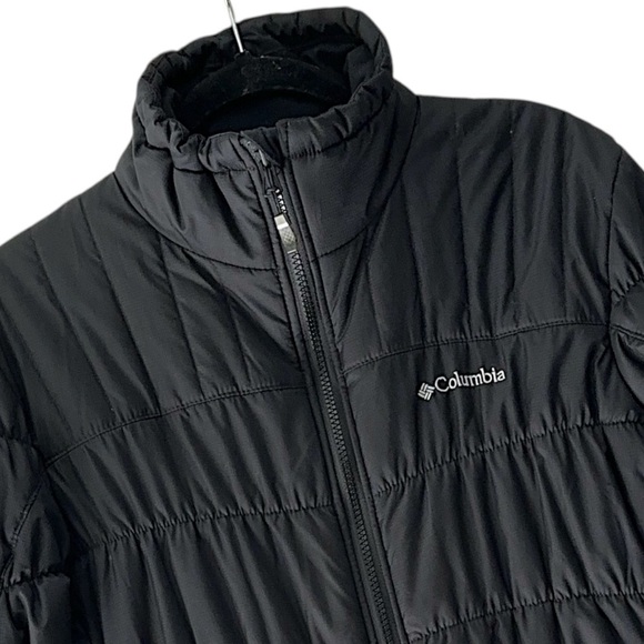 COLUMBIA WOMEN’S OMNI HEAT BLACK QUILTED BOMBER JACKET POCKETS | LARGE - Picture 3 of 12